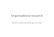 Organisational research: what could possibly go wrong?