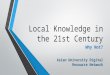 Local Knowledge in Pre-Service Education