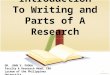 Marketing Research: Introduction to Writing and Parts of a Research