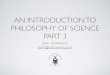Part 3: Philosophy of Science: Scientific Explanation
