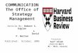 Communication : Office of strategy Management