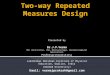 Two-way Repeated Measures ANOVA