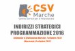 CSV Marche - Indirizzi strategici -  Programmazione  2016 - Provincia Macerata