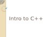 Intro to C++ Basic