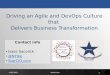 Driving an Agile and DevOps Culture that Delivers Business Transformation