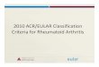 2010 ACR/EULAR Classification Criteria for Rheumatoid Arthritis