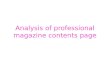 Analysis of professional magazine contents page