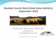 Boulder County Real Estate Statistics - September 2016