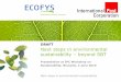 Next steps in environmental sustainability