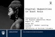 Digital Humanities in East Asia