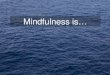 Mindfulness IS- ways mindfulness is defined