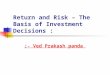 Finance - Risk and return