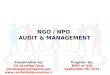 NGO / NPO Audit & Management - Role of a Chartered Accountant