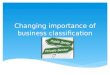 Changing importance of business classification