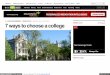 Unigo - CBS News - 7 Ways to Choose a College
