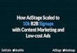 How to Scale to 10k B2B Signups with Content Marketing and Low-cost Ads