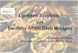 Content analysis on healthy dish recipes