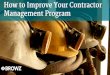 How to improve your contractor management program