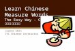 Basic Chinese Measure words 1