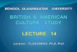 Lecture 14 of Culture study