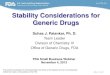 Stability Considerations for Generic Drugs