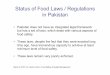 Pakistan Status of Food Laws and Regulations 2015