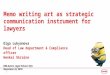 Правнича школа ЕВА-Астерс - Мистецтво писати меморандуми як стратегічний інструмент комунікації для