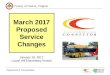 March 2017 Proposed Service Changes