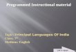Programed instructional material: Principal languages of India