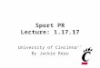 Sports PR Lecture 2, 1.17