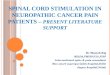Spinal cord stimulation in neuroparhic cancer pain