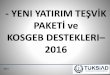 1 2016 TURKISH INVESMENT INCENTIVE PRESENTATION