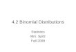 4.2 binomial distributions