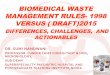 BioMedical Waste Management & Handling Rules (1998 vs draft 2015) dr sumi