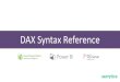 DAX (Data Analysis Expressions) syntax reference