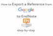 How to Export a Reference from Google Scholar to EndNote
