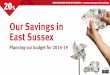 Our savings in East Sussex - planning our budget for 2016-19