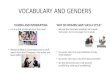 Vocabulary and genders sociolinguistic