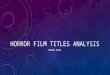 Horror film titles analysis