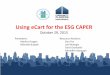 Using eCart for the ESG CAPER - HUD Exchange
