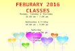 Febrary 2016 Classes