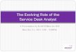 The Evolving Role of the Service Desk Analyst, Keith Wilkins, Avocet