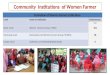 Community Institutions for Women Farmers