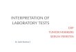 Interpretation of lab tests - CRP, TUMOR MARKERS, SERUM FERRITIN