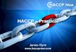Principles of HACCP Practical Training