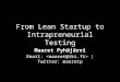 Lean Startup and Intrapreneurial Testing
