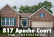 SOLD 817 Apache Court Frederick Md 21701