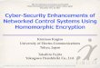 Cyber-Security Enhancements of Networked Control Systems Using Homomorphic Encryption
