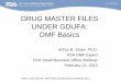 DRUG MASTER FILES UNDER GDUFA: DMF Basics