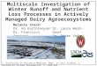 Multi-Scale Investigation of Winter Runoff and Nutrient Loss Processes in Actively Managed Dairy Agroecosystems